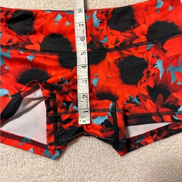 FLEO Red Sunflower Shorts OG CrossFit Bike Short Booty Originals - Picture 4 of 8